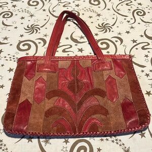 Vintage patchwork leather bag purse